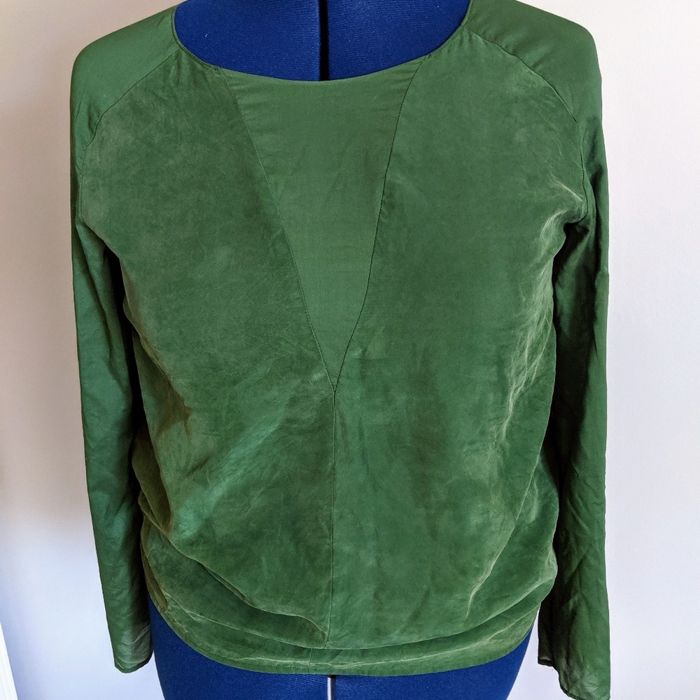 Kate Spade Saturday Green Long Sleeve with Sheer V